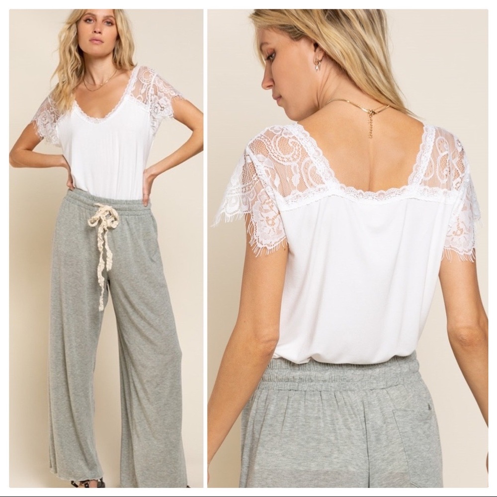 POL Sweetheart Scoop Neck Eyelash Tee - Picture 4 of 16